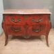 Commode à marquetterie de fleurs style Louis XV