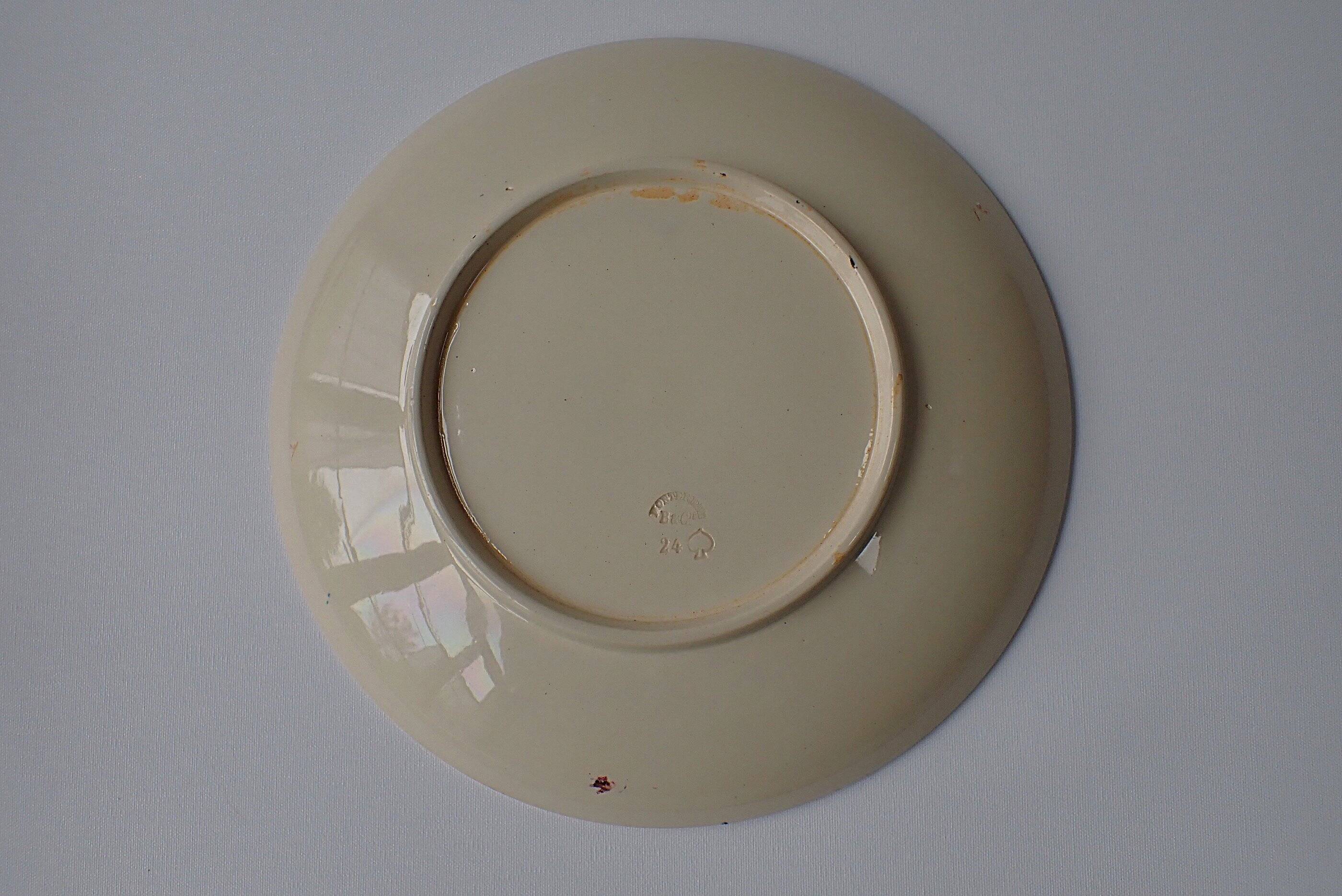 Exotic bird plate late 19th century - B & Cie Creil & Montereau