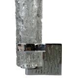 1960s/70s Wall Lamp in Glass & Chrome, Brutalist German Design