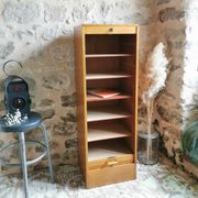 Vintage office furniture, filing cabinet with curtains, 1960s