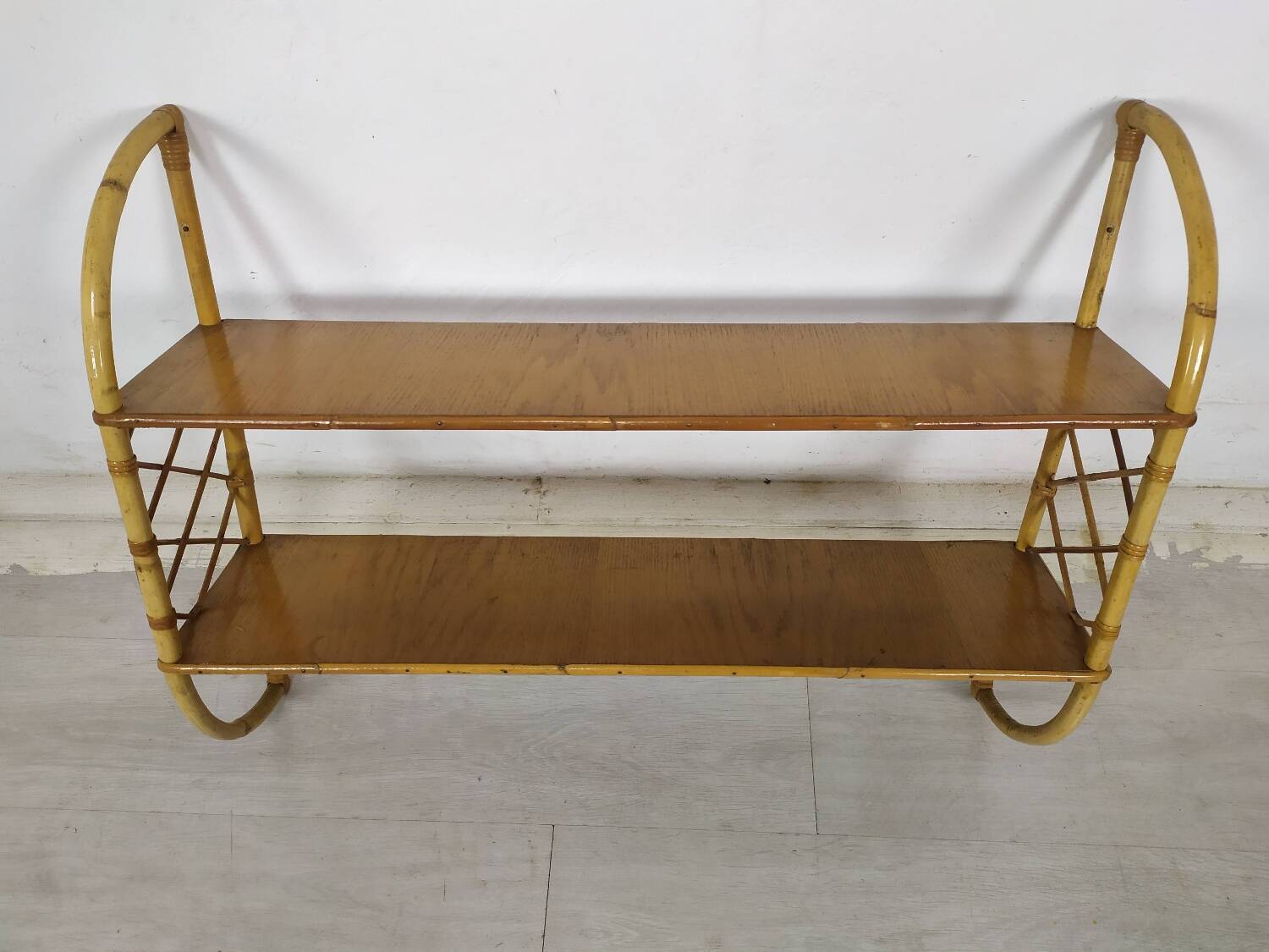 Vintage rattan shelf