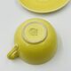 Set of 8 Vintage Boch Frères Yellow Cups and Saucers