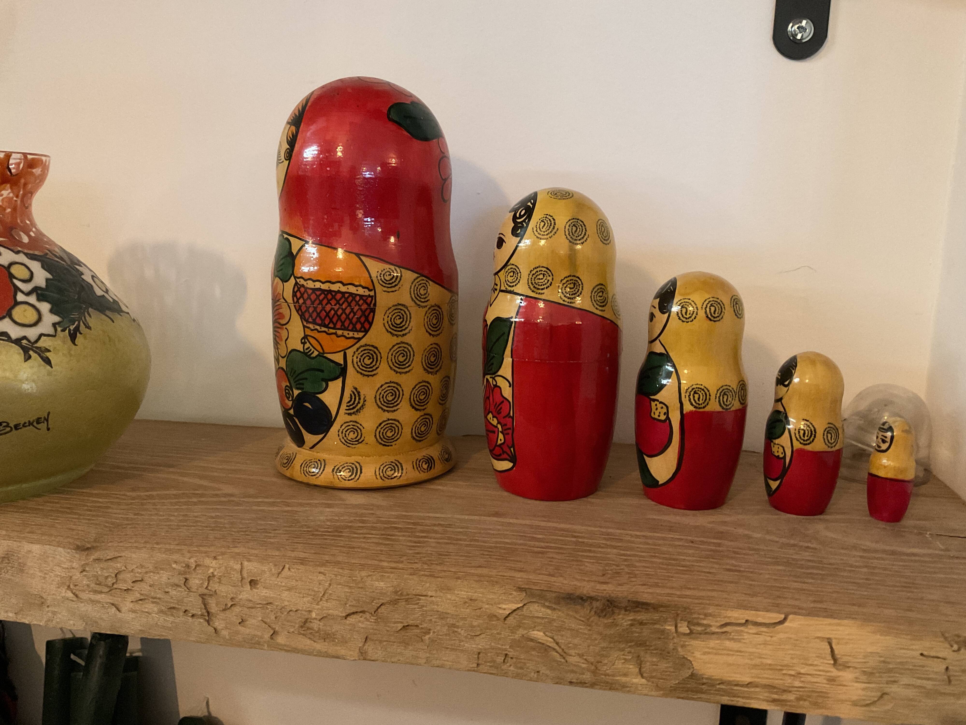 5 Russian dolls; vintage