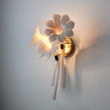 Wall lamp pink fleurs-de-lis, murano glass, Italy, 1970