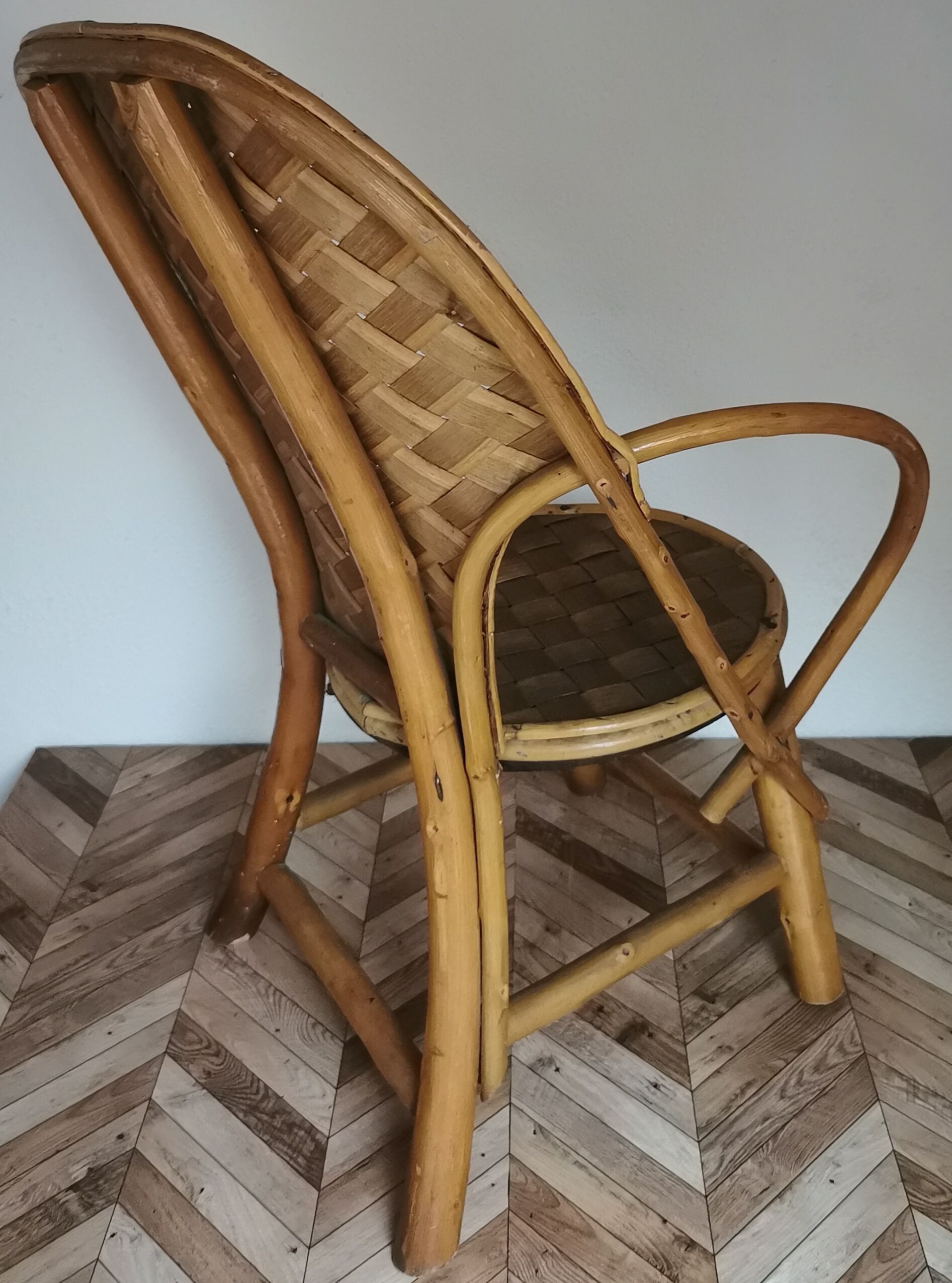 Vintage chestnut wood child chair