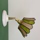 Vintage wall lamp with a green and pink mother-of-pearl lampshade
