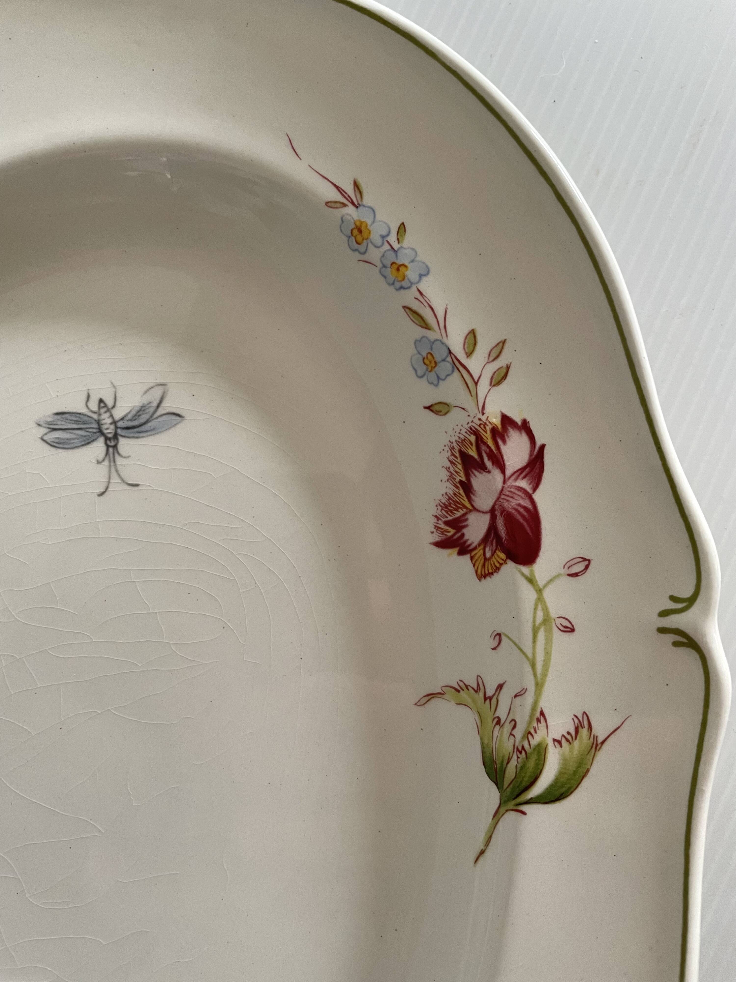 Oval plate in Ceramic of Gien model Montpellier