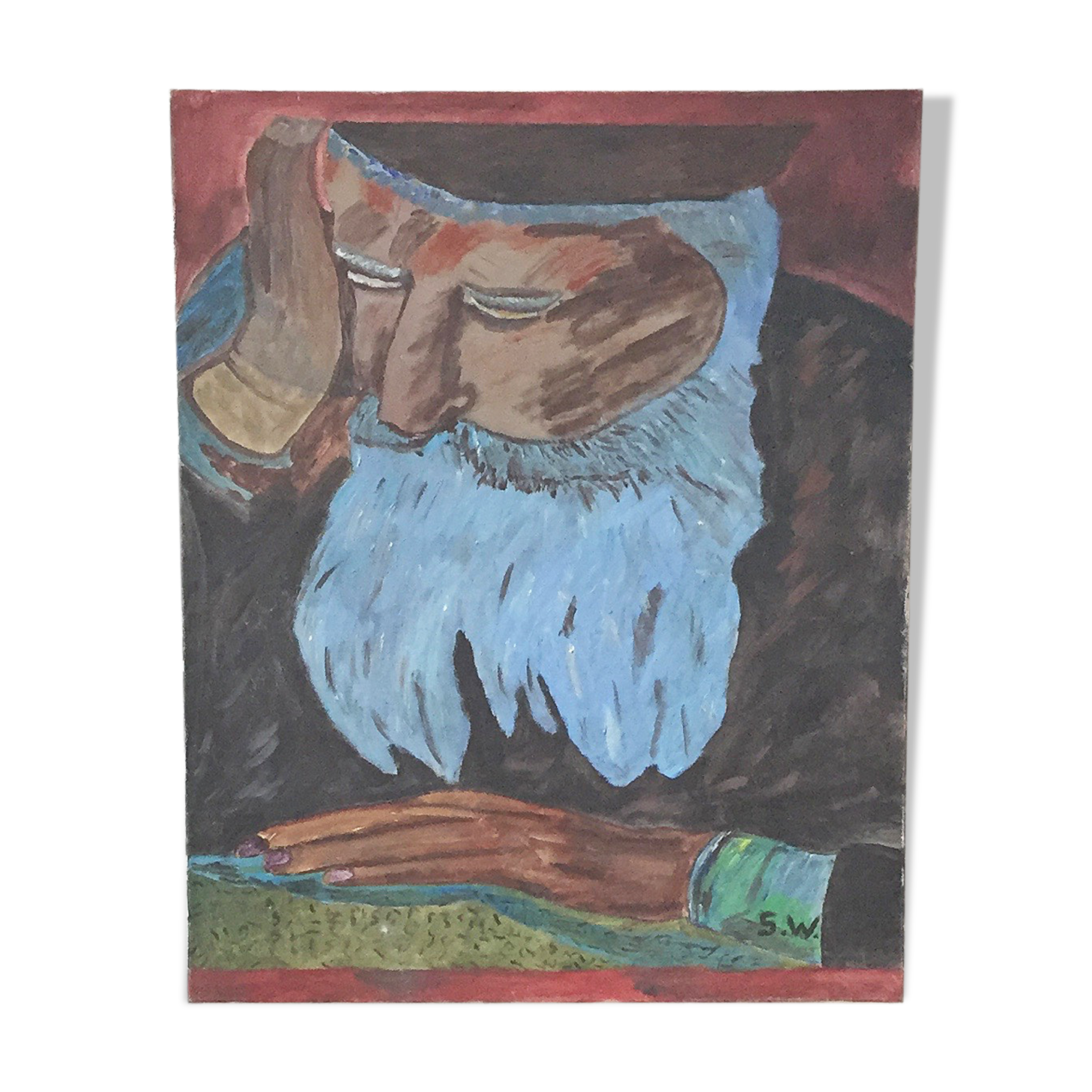 Old man portrait canvas