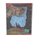 Old man portrait canvas