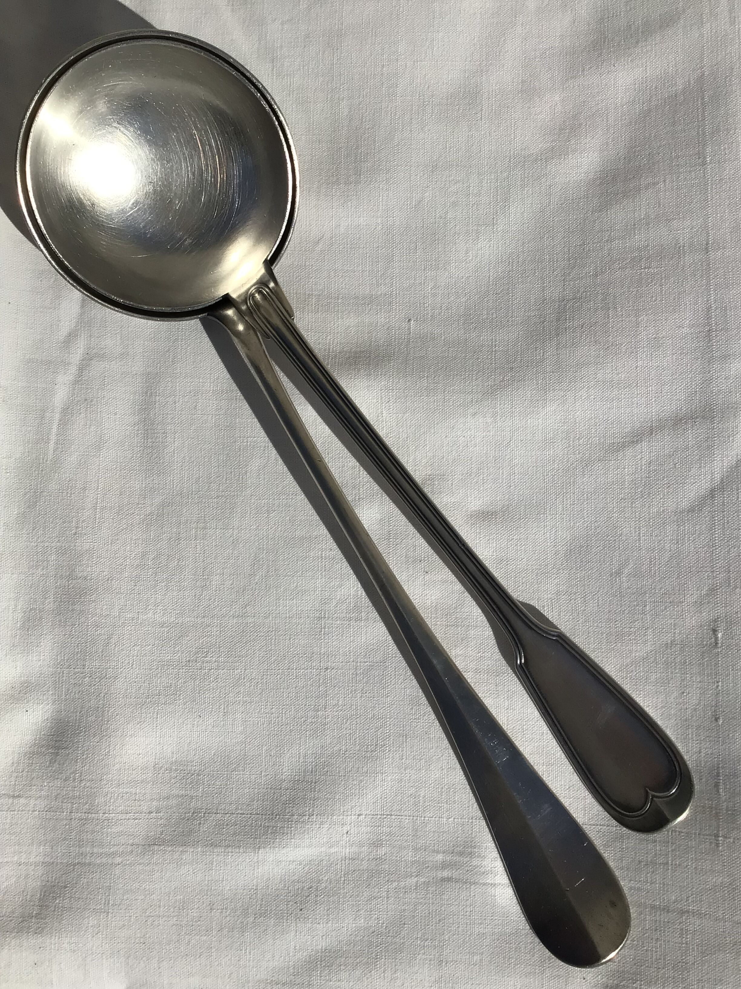 Ladle Christofle monogram TB silver metal old