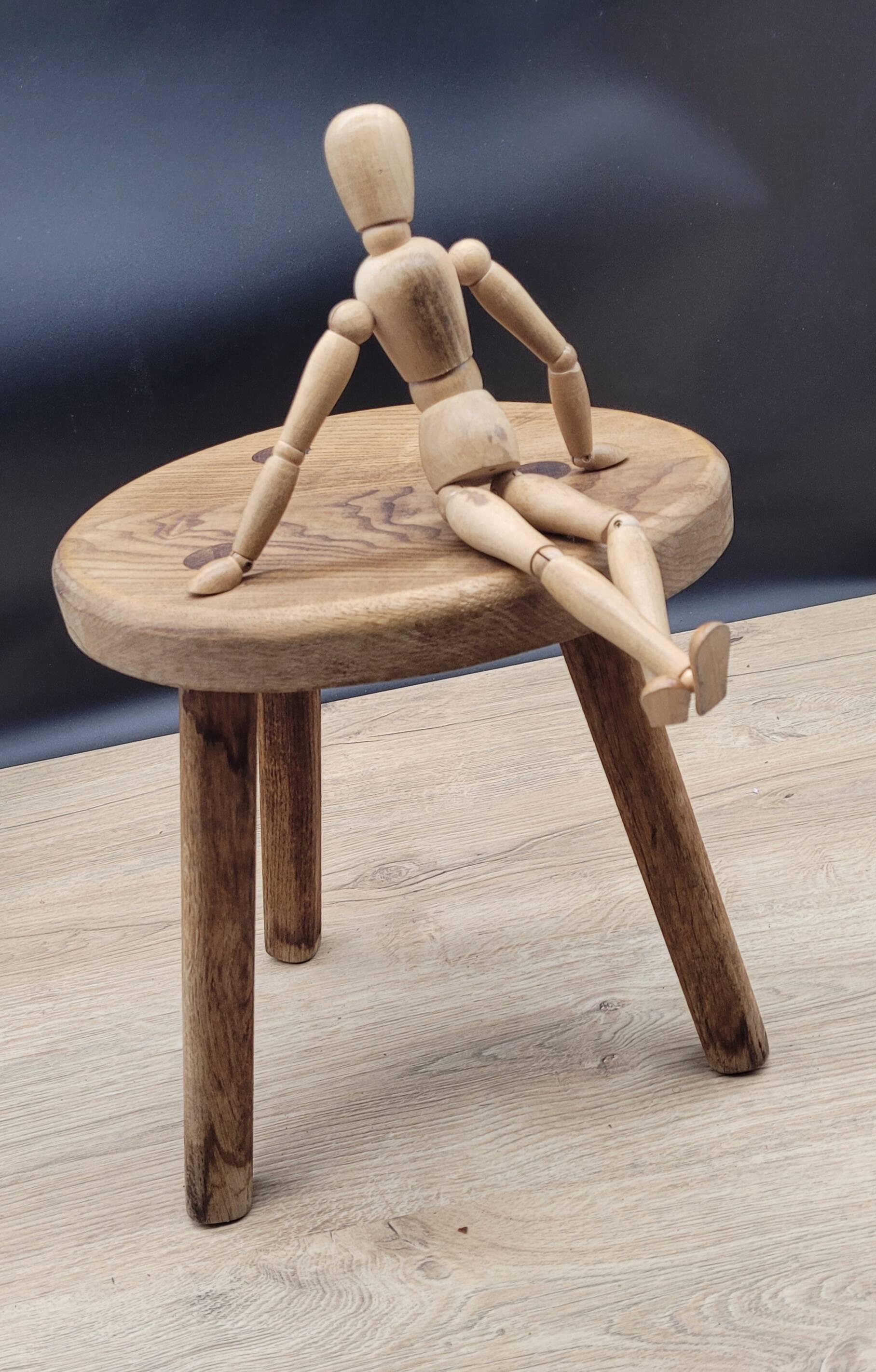 Cowhide egg tripod stool