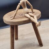 Cowhide egg tripod stool