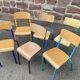 6 mismatched school chairs multicolor industrial vintage school community Mullca