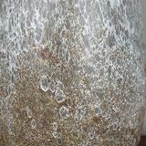 Vintage 80'S white and gold enameled blown glass vase Ht 45 cm