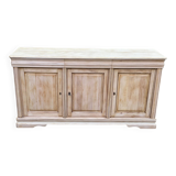 Louis Philippe rustic buffet, vintage, renovated in solid wood, 185cm.