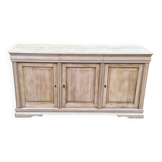 Louis Philippe rustic buffet, vintage, renovated in solid wood, 185cm.