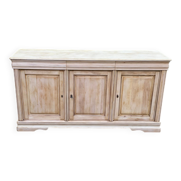 Louis Philippe rustic buffet vintage renovated in solid wood 185cm