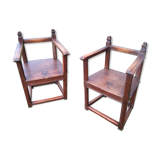 Chaises à bras Renaissance fin 16e debut 17eme siècle