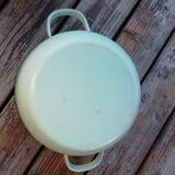 Mint green cocotte in enamelled sheet metal