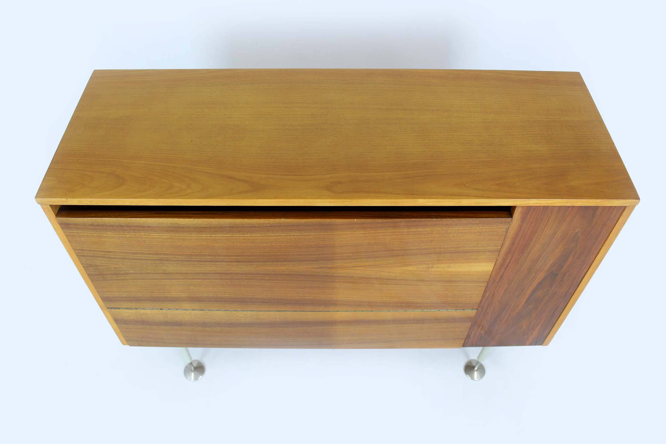 Mid-century ash and walnut wardrobes by Jitona, 1960s, set of 2.