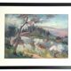 Oil on Canson, landscape located in Italy, signed mid 20th century.