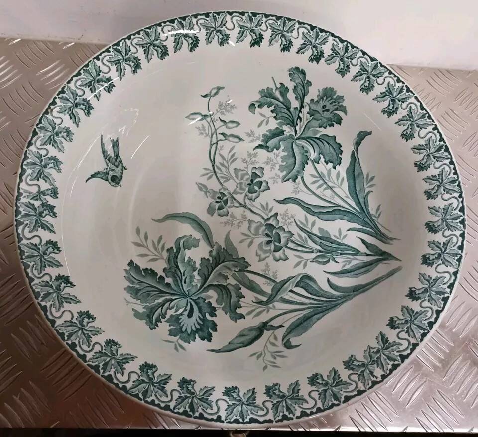 Old large salad bowl Moulin Des Loups & Hamage Orchidée