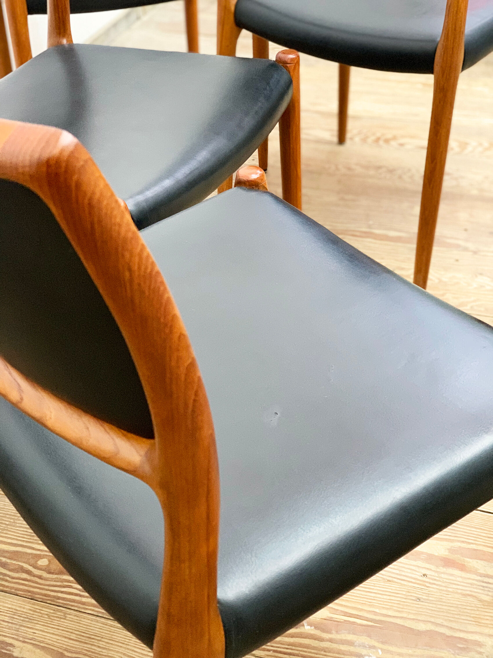 8 Danish Mid-Century Teak Dining Chairs #80 by Niels O. Møller for J. L. Moller, 1960s