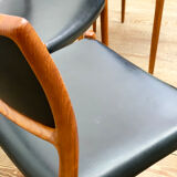 8 Danish Mid-Century Teak Dining Chairs #80 by Niels O. Møller for J. L. Moller, 1960s