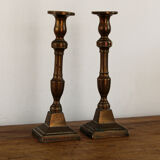 Pair of copper candle holders