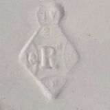 Ancien grand plat ovale Brown Westhead Moore & co monogramme XIX