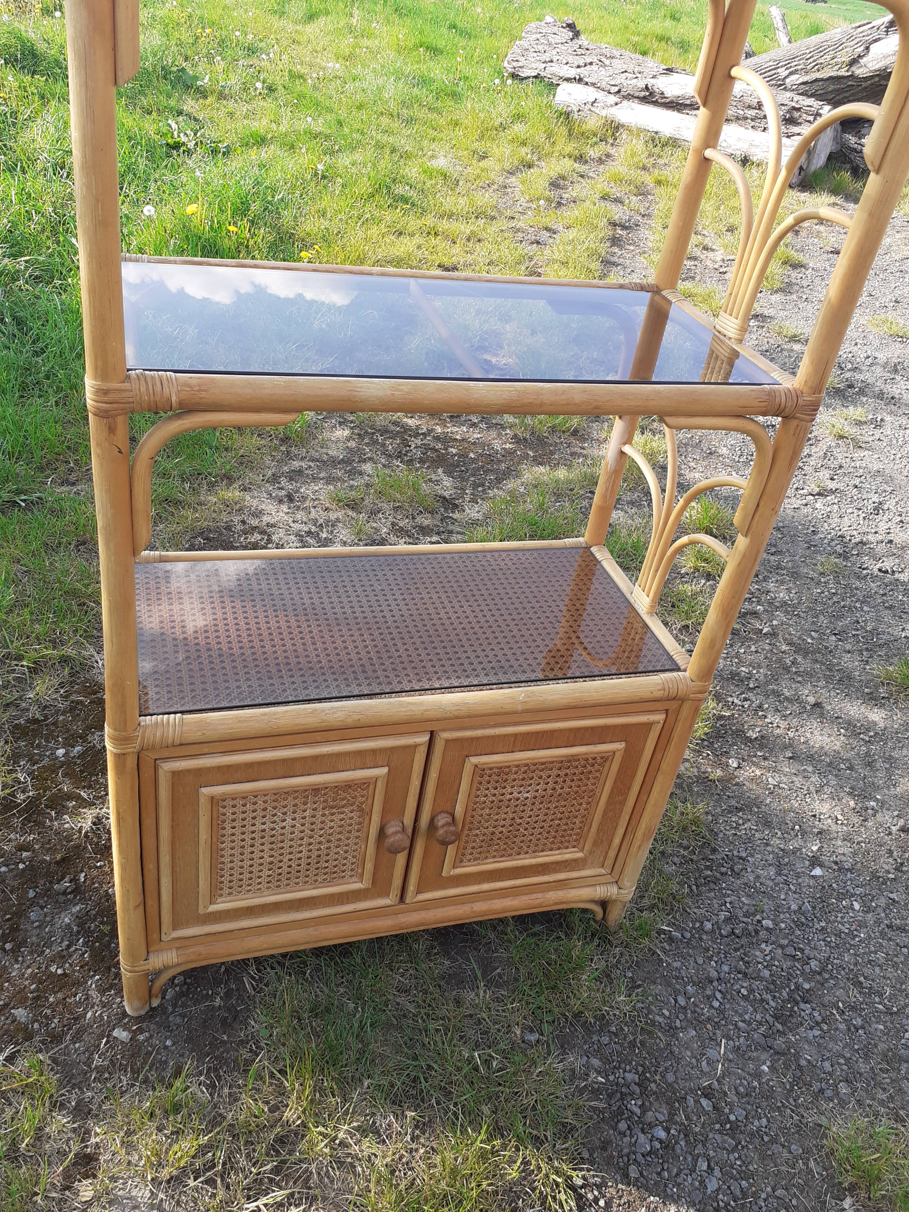 Rattan shelf