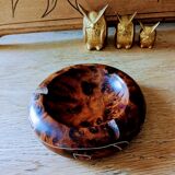 Artisanal ashtray in solid olive tree