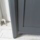 Small low Parisian sideboard re-enchanted in slate gray, medium oak waxed top.