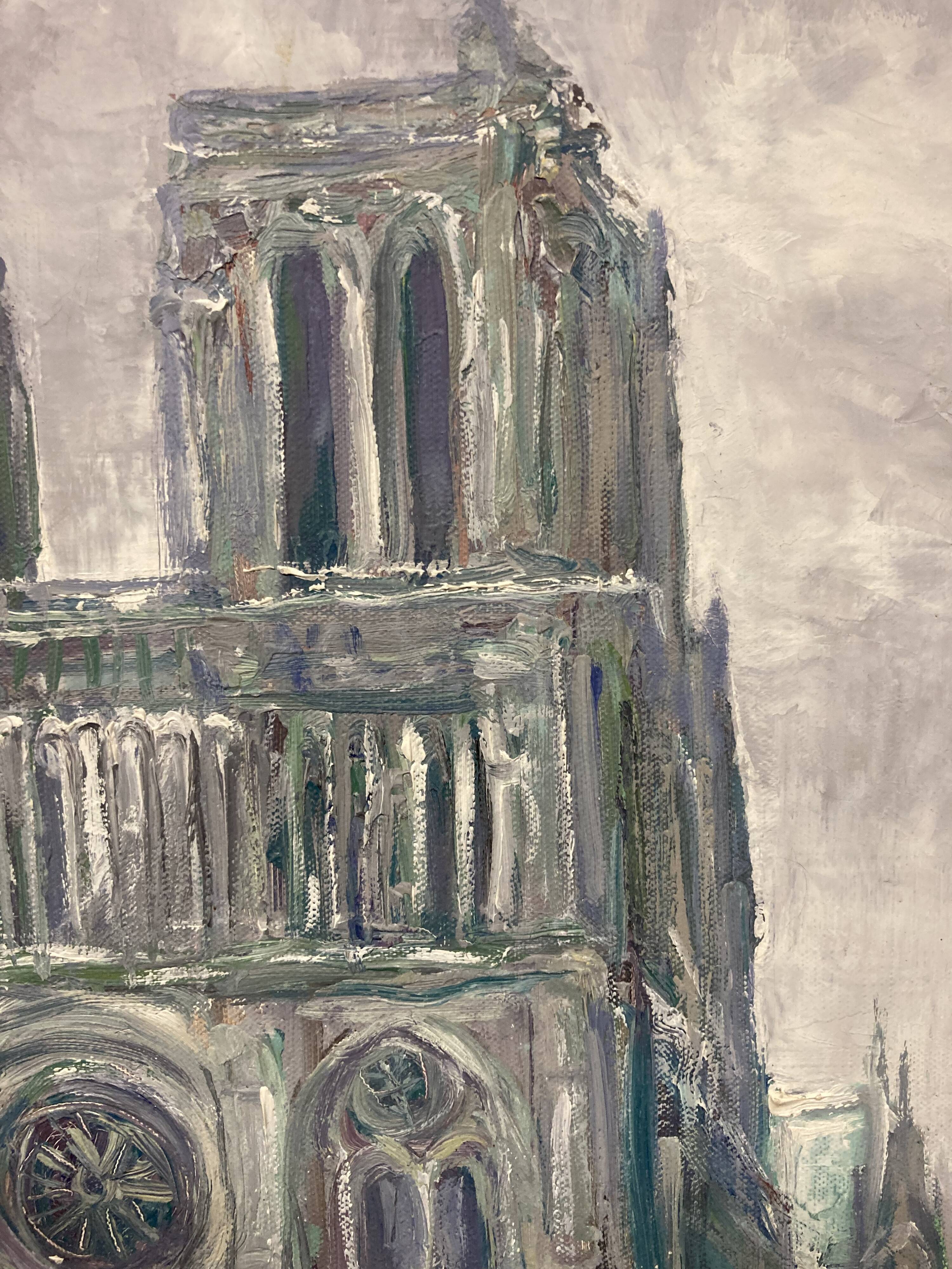 Pierre PERESS (1919-1990) Notre-Dame de Paris, Oil on canvas 1980's