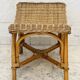 Vintage curved stool in rattan and bamboo