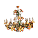 Metal chandelier painted floral decoration 12 lights