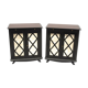 Paire de buffets en laque noire a decor de croisillons circa 1950