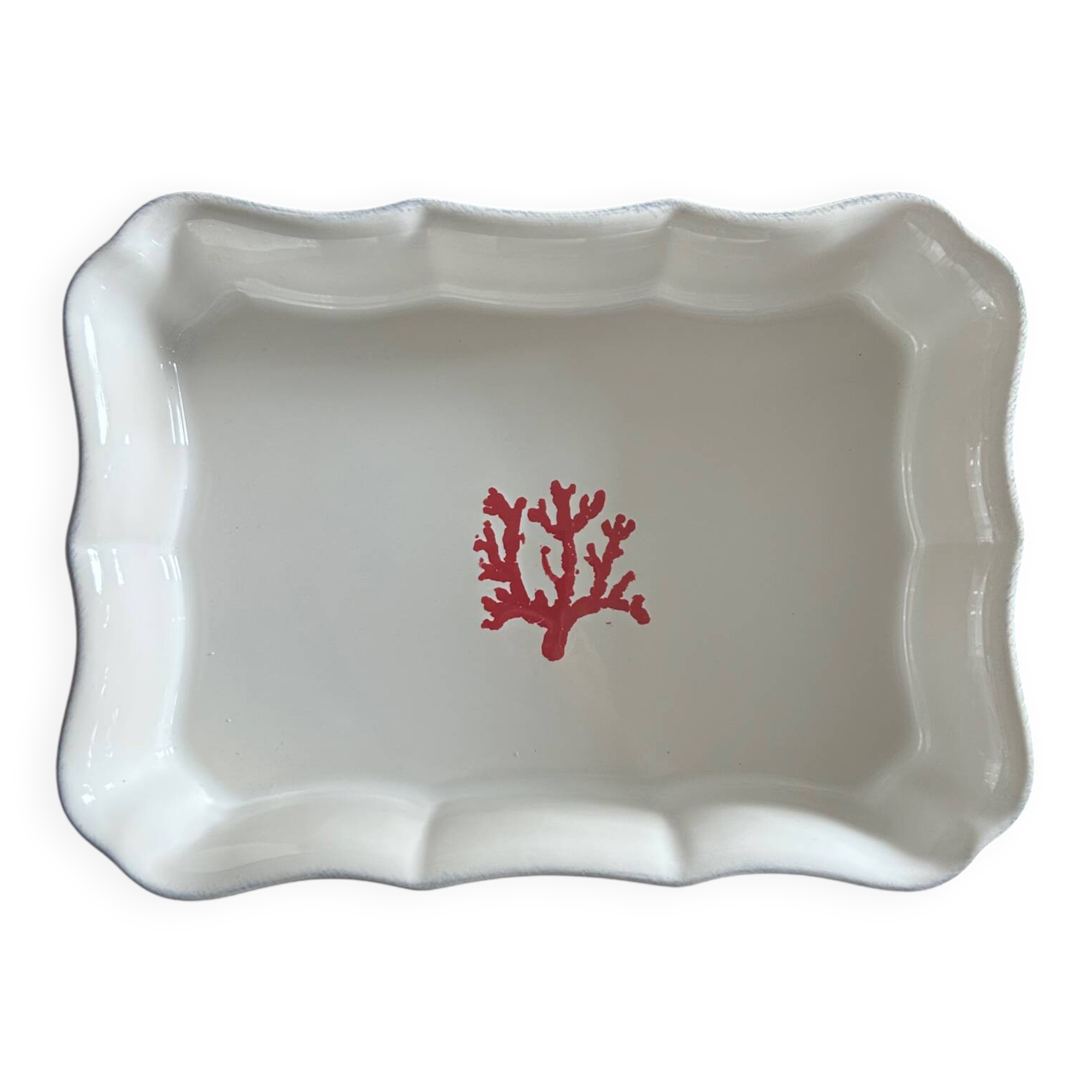 Provençal dish with coral decoration