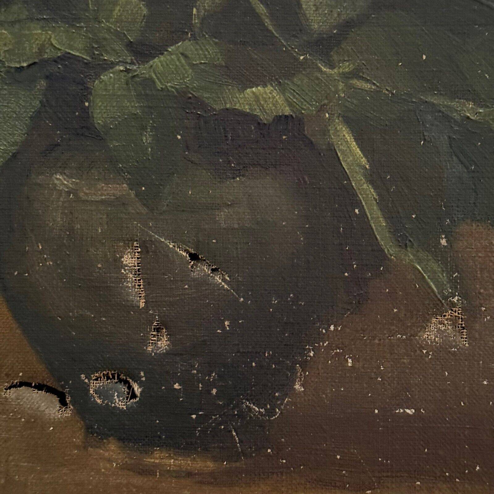 Oil on canvas still life 20th century bouquet of roses