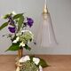 Vintage tulip pendant light in white and gold frosted glass