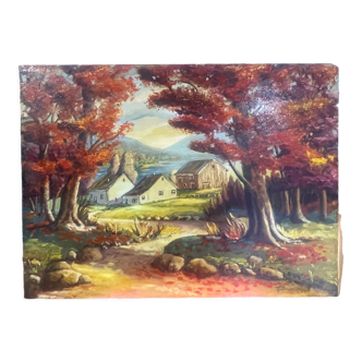 Tableau Huile sur toile signée Rousseau 15/04/83