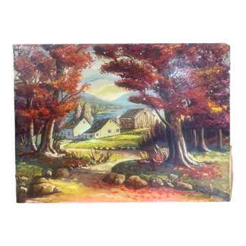 Oil painting on canvas signed Rousseau 15/04/83