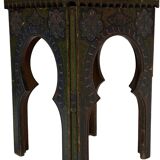 Antique hand-painted Moroccan Moorish Zouak side table
