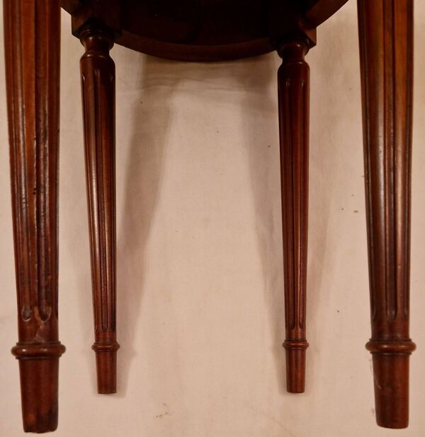 Paire de tables gigognes anciennes marbre et laiton – style Louis XVI
