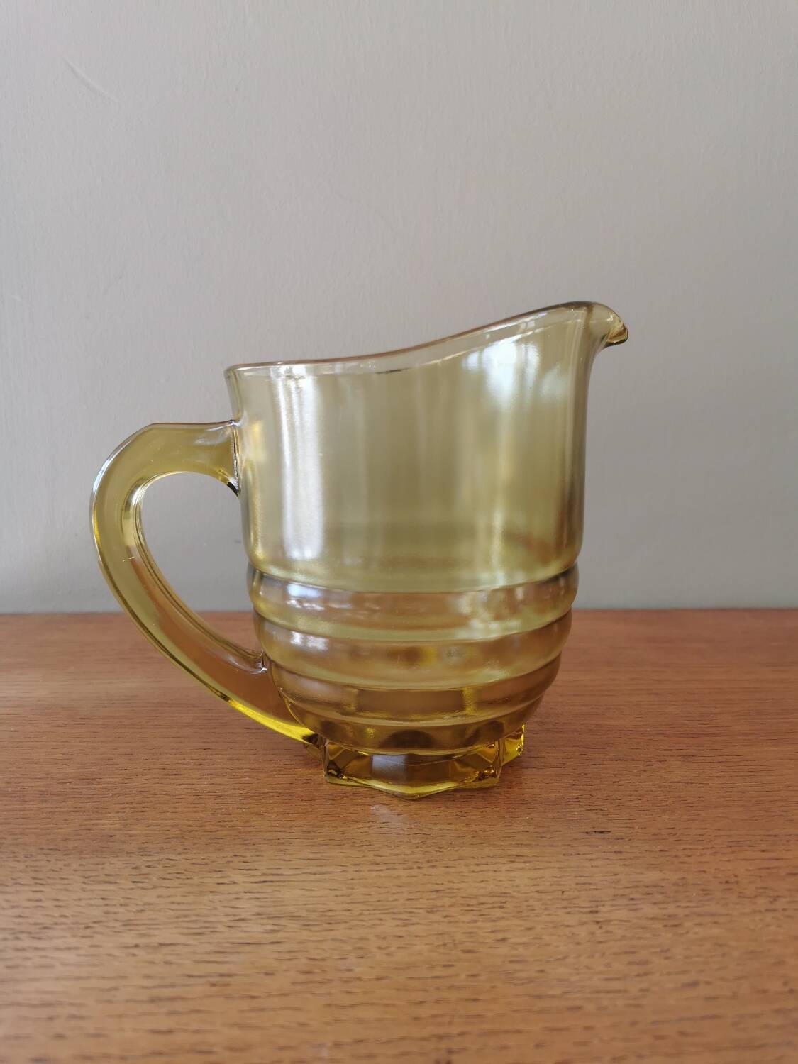 Vintage yellow glass pitcher