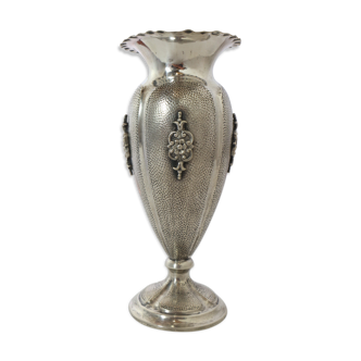 Silver chiseled embossed decoration vase