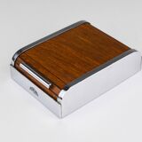 Carl Aubock rolling shutter storage box from the 1930s, cigarette dispenser, walnut, Vienna