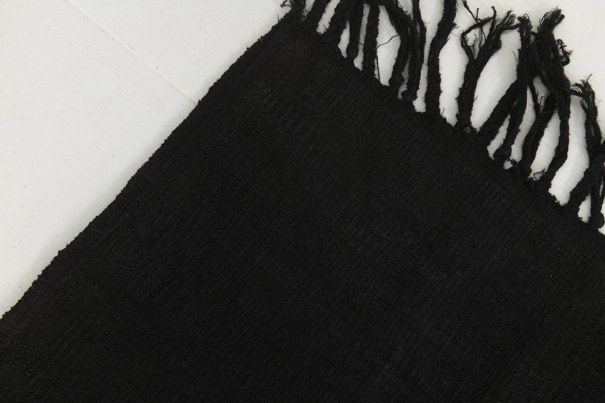Striped Pattern Black Vintage Rug, 204x296 Cm