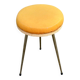 Scandinavian tripod stool in yellow leather and gold brass 1950