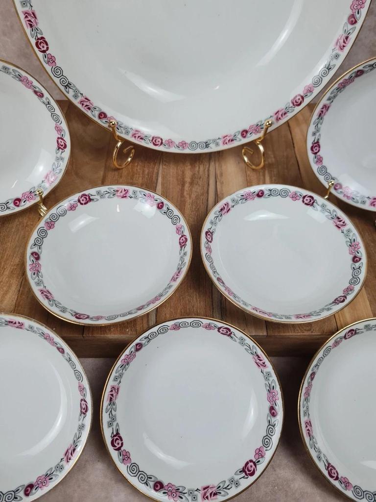 Lot ancien 10 coupelles + grand saladier